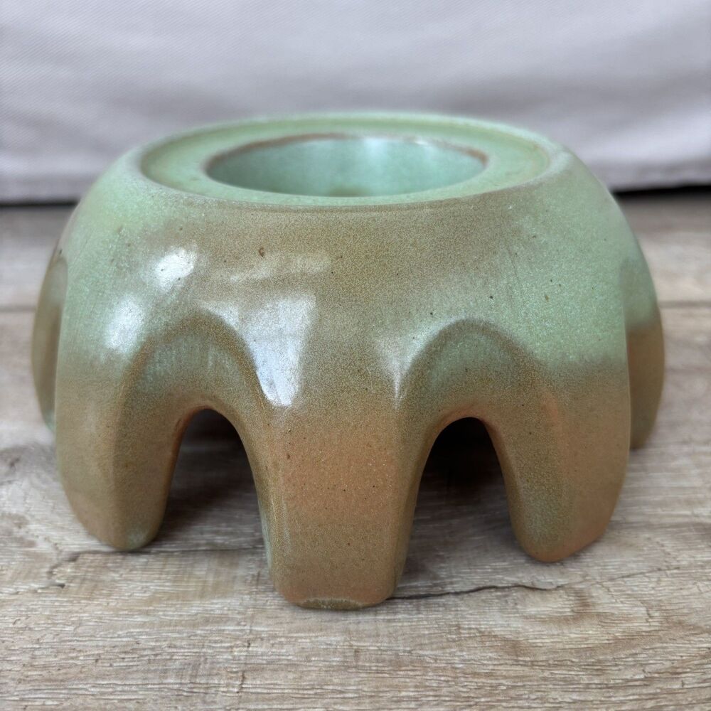 Vtg MCM Frankoma Pottery Warming Stand for Carafe Teapot Plainsman Green 82W EUC - Picture 3 of 12